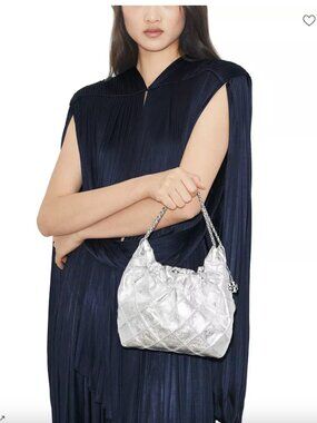 New with tag Tory Burch Fleming Metallic Mini Hobo Bag